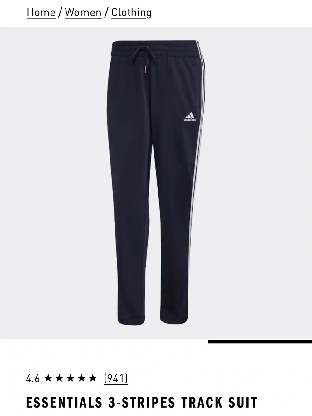 Adidas Essentials 3-Stripes Track Jacket - Navy & White